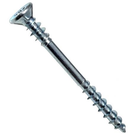 Tx-kombi+ vrut pro spojování deskových materiálů, zápustná hlava, torx 15, částečný závit se závitem pod hlavou, zinek bílý fe/z