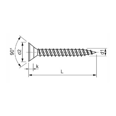 Univerzální vrut, zápustná hlava, drážka pozidrive, celý závit, zinek bílý, 4.5x50 mm