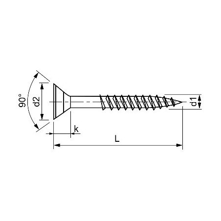 Univerzální vrut, zápustná hlava, drážka pozidrive, celý závit, zinek žlutý, 6.0x80 mm