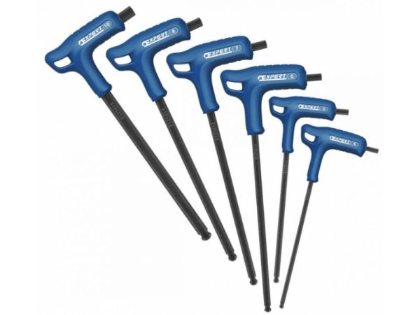 6-dílná sada zástrč.šestihran.klíčů s"T"rukojetí s kuličkou TONA EXPERT E121616