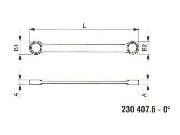 Klíč maticový očkový 0° (14x15 mm) - TONA EXPERT