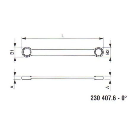 Klíč maticový očkový 0° (14x15 mm) - TONA EXPERT