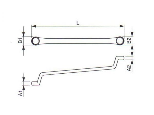 Klíč maticový očkový vyhnutý 75°