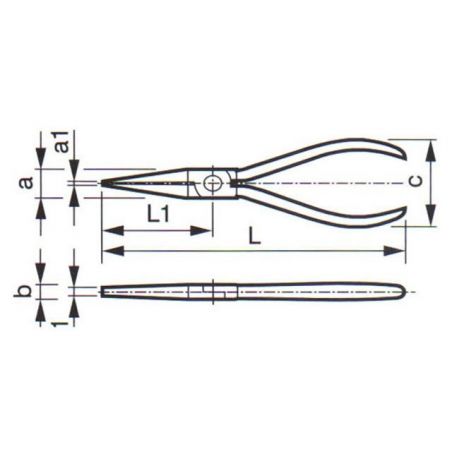 Kleště s dlouhými plochými čelistmi ZBIROVIA 345/180