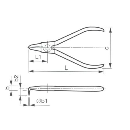Kleště na pojistné kroužky - vnější zahnuté 45° ZBIROVIA (19-60mm) 2324