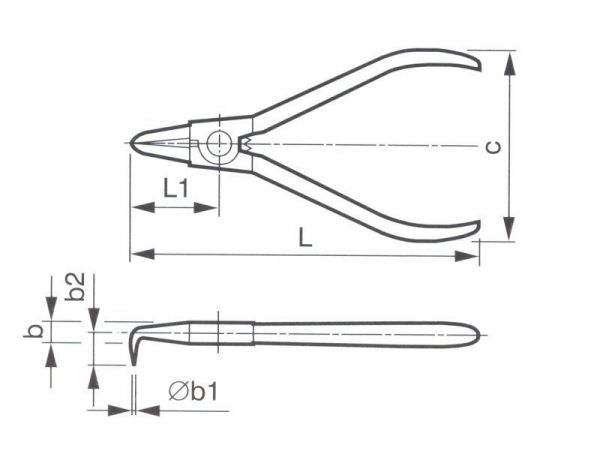 Kleště na pojistné kroužky - vnější zahnuté 90° ZBIROVIA