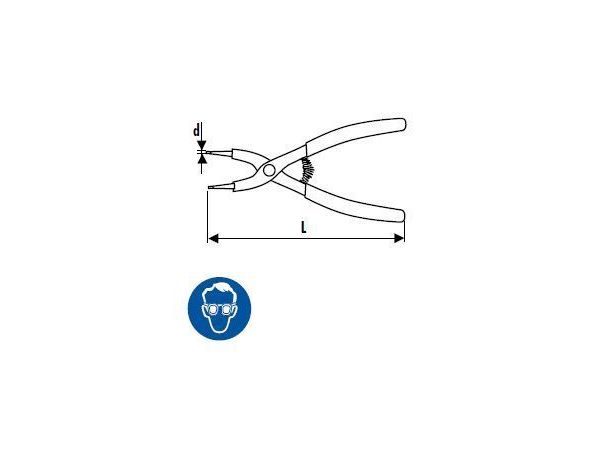 Kleště na pojistné kroužky 90° zahnuté vnější 140mm, 1,3mm TONA EXPERT E117917