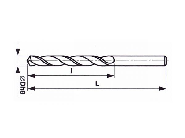 Vrták s válcovou stopkou, povlakovaný TiN - střední řada HSS 2931
