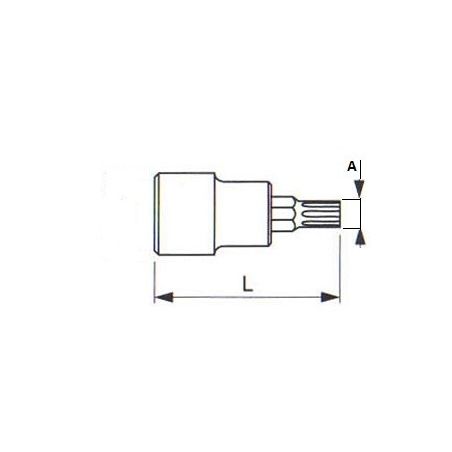 Hlavice zástrčná HL-1/2" 6ti hranná (55mm) - NAREX