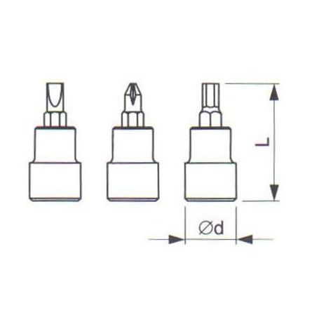 Zástrčná křížová hlavice HL-3/8" Pozidriv - TONA EXPERT