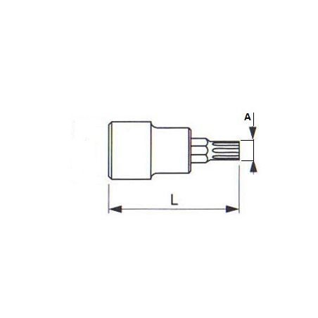 Hlavice zástrčná HL-1/2" TORX (100mm) - TONA EXPERT
