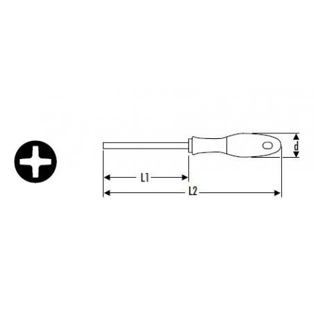 Šroubovák křížový Ph2x30mm E165407 - TONA EXPERT