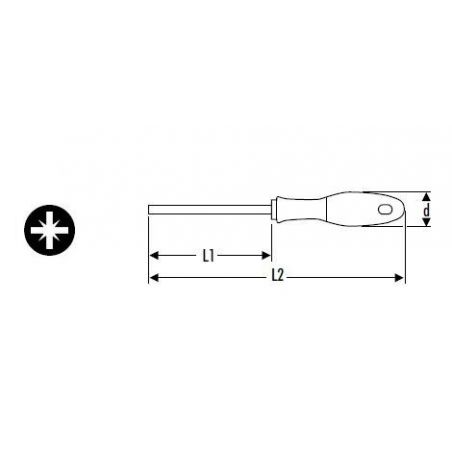 Šroubovák křížový izolovaný 1000V Pozidriv® Pz0x75mm E165417 - TONA EXPERT