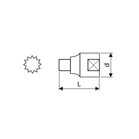 Hlavice zástrčná XZN délka 120 mm 1/2" - TONA EXPERT