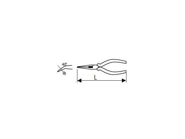 Kleště s půlkulatými čelistmi - ohnuté 40° -...