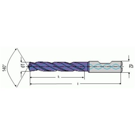 VRTÁK SK s vnitřním chlazením (15,5x150/90) - 5XD, TiAlN, DIN 6535 HAK, /54.1550/