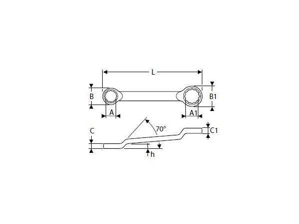 Očkový klíč vyhnutý 75° - TONA EXPERT