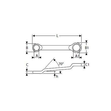Očkový klíč vyhnutý 75° - TONA EXPERT