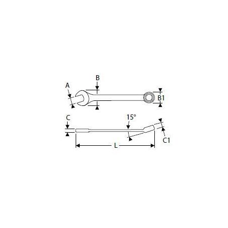 Očkoplochý klíč prodloužený - TONA EXPERT