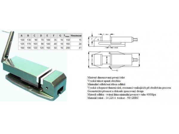Strojní svěrák s nastavitelnou pohyblivou čelistí - YORK