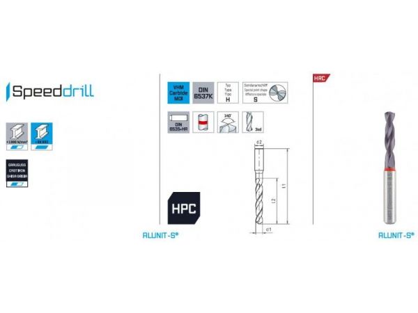Vrták s válcovou stopkou SK 3xD - SPEED-DRILL...