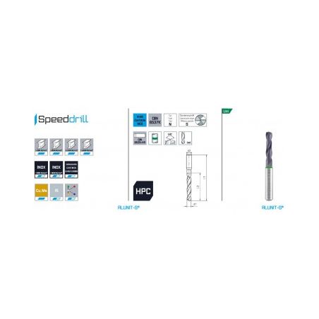 Vrták s válcovou stopkou SK 3xD - SPEED-DRILL Uni - MAYKESTAG