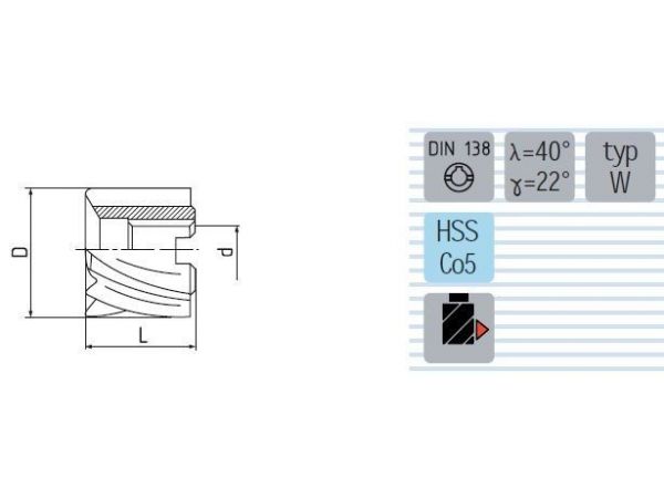 Fréza válcová čelní hrubozubá typ W F610275V - ZPS