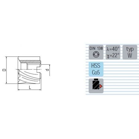 Fréza válcová čelní hrubozubá typ W F610275V - ZPS