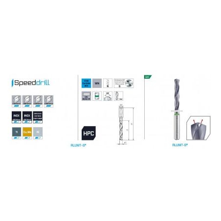 Vrták s válcovou stopkou SK 8xD - SPEED-DRILL Uni - MAYKESTAG