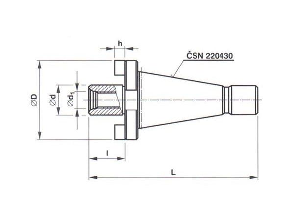 Frézovací trn s kuželovou stopkou strmou s čelními unašeči - KFH