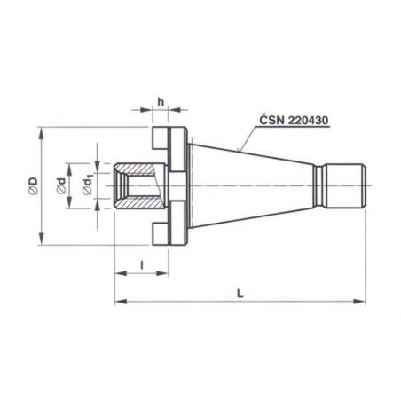 Frézovací trn s kuželovou stopkou strmou s čelními unašeči - KFH