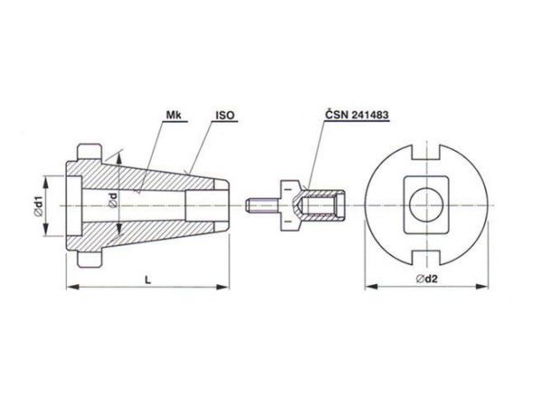 Redukční pouzdro s kuželovou stopkou strmou 7:24 a dutinou morse - KFH