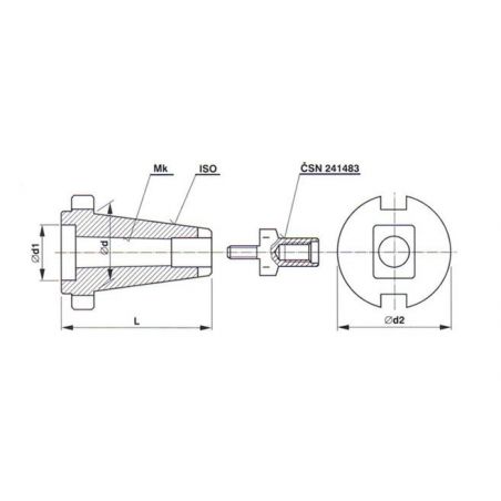 Redukční pouzdro s kuželovou stopkou strmou 7:24 a dutinou morse - KFH