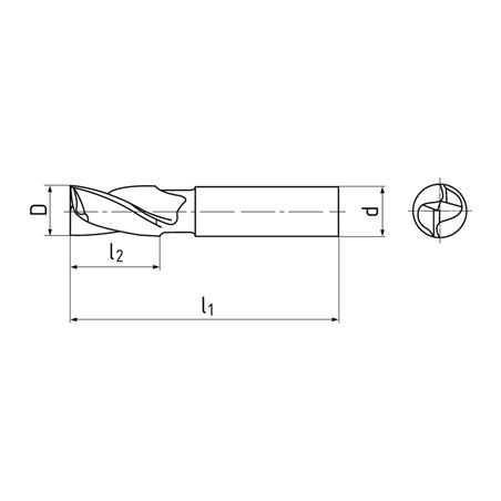 Fréza pro drážky per krátká nesouměrná typ H F210508 - ZPS