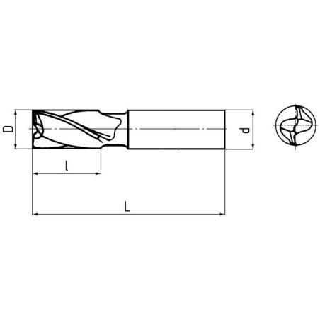 Fréza pro drážky per krátká souměrná typ N F240308 - ZPS