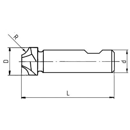 Fréza čtvrtkruhová vydutá F360018 - ZPS