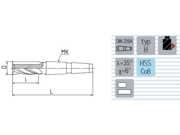 Fréza válcová čelní krátká s MK pro obrábění...