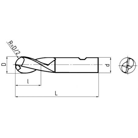 Fréza kopírovací dlouhá 2 zubá F511418 - ZPS