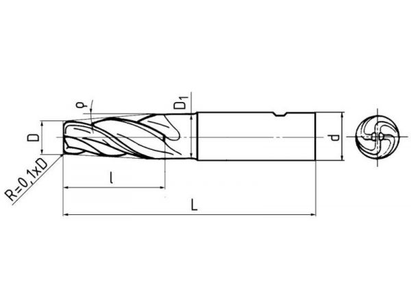 Fréza kopírovací kuželová 4 zubá F580718 - ZPS