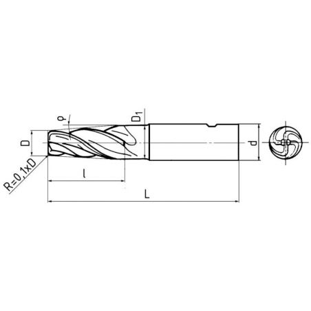 Fréza kopírovací kuželová 4 zubá F580718 - ZPS