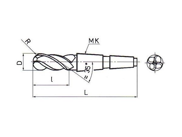 Fréza kopírovací krátká s půlkruhovými břity...