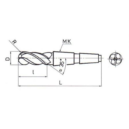 Fréza kopírovací dlouhá s půlkruhovými břity F531745 12x50 mm - ZPS
