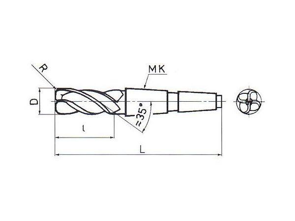Fréza kopírovací dlouhá s čtvrtkruhovými břity...