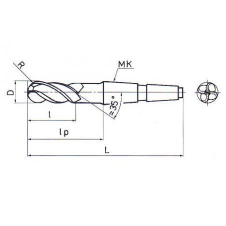 Fréza kopírovací zvlášť prodloužená s půlkruhovými břity F551745 16x25 mm - ZPS