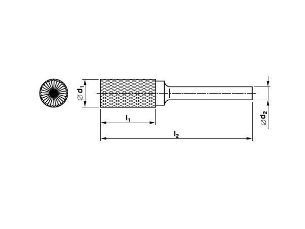 Technická fréza tvrdokovová válcová s čelním...