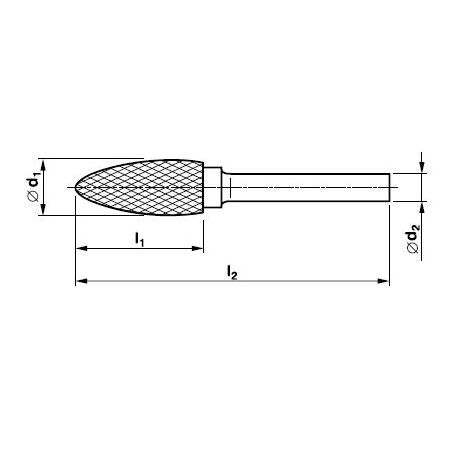 Technická fréza tvrdokovová plaménková typ H - TEC-SPIRAL