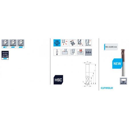 Fréza SK čelní s rohovým rádiusem HSC 4 břitá 7110 - MAYKESTAG