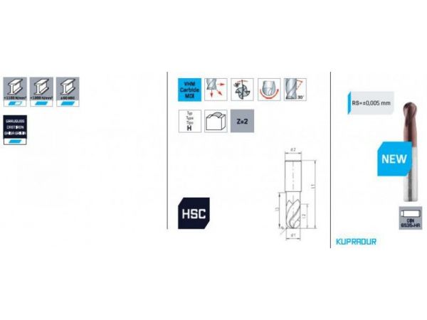Fréza SK kopírovací krátká HSC 2 břitá...