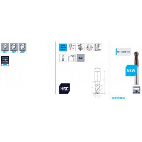 Fréza SK kopírovací krátká HSC 2 břitá 7030,7060 - MAYKESTAG