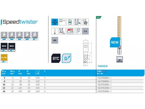 Fréza SK válcová čelní SPEEDTWISTER Uni 6137 -...